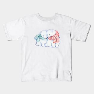 Polar Bear Couple Kids T-Shirt